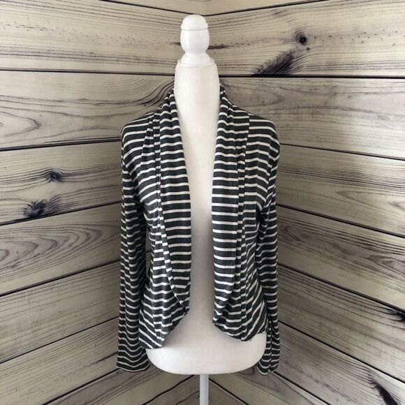 Fenn Wright Manson Grey & White Striped Soft Cardigan Size Small - Picture 1 of 6